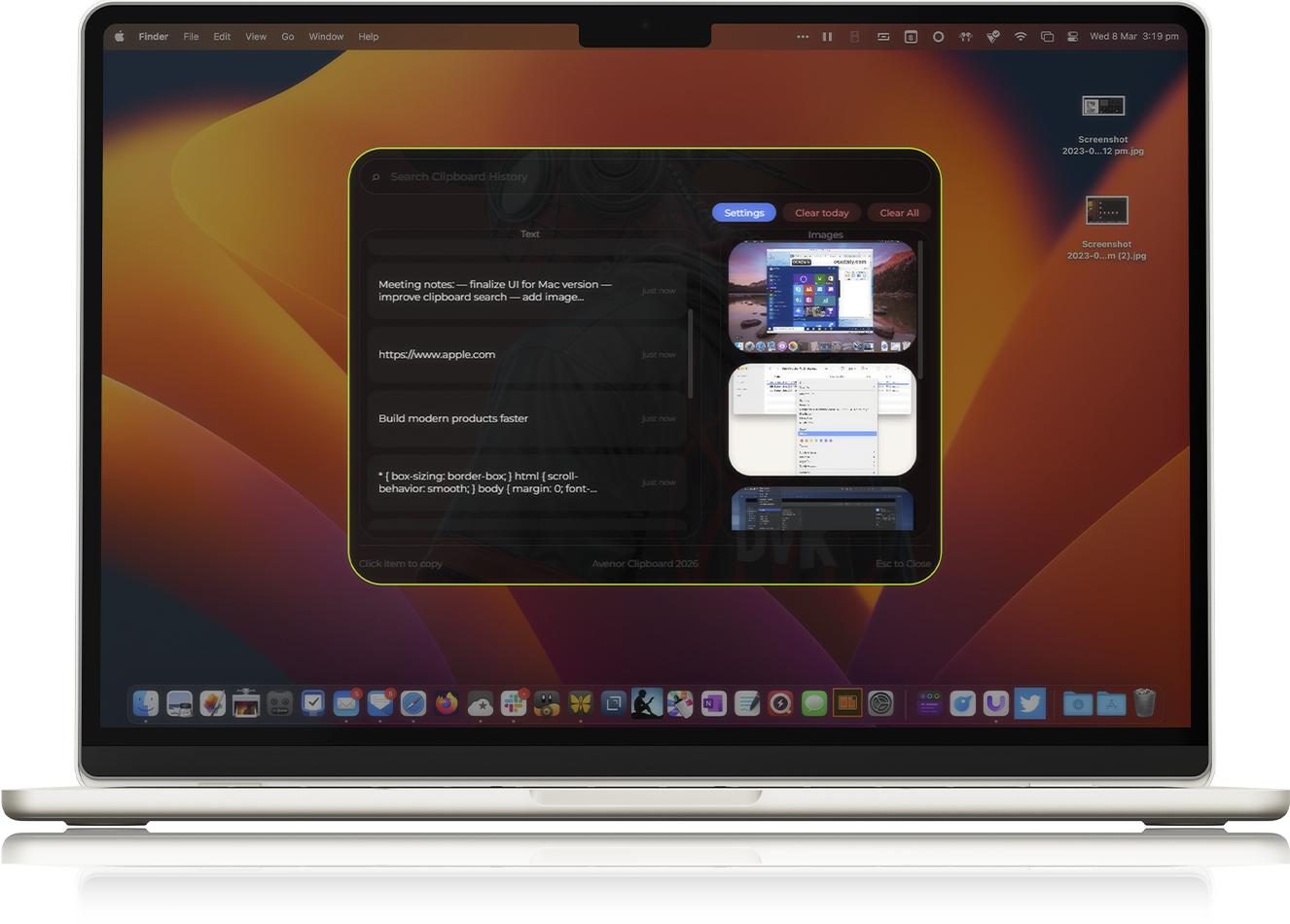 Avenor Clipboard Mac preview